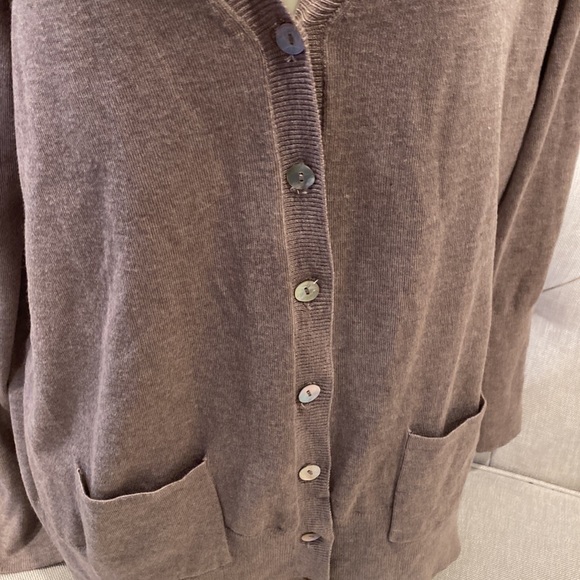 CHELSEA & THEODORE button down soft knit jacket cardigan with pockets long sz XL - Picture 6 of 16